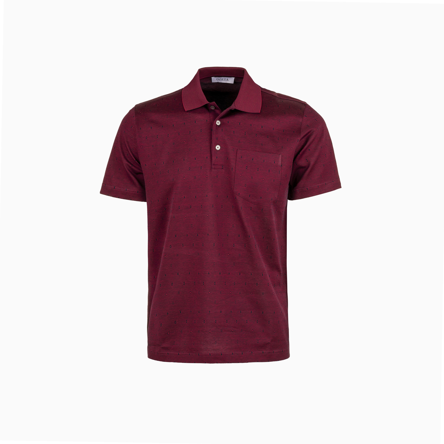 Polo-Shirt Bordeaux - Baumwoll-Jacquard