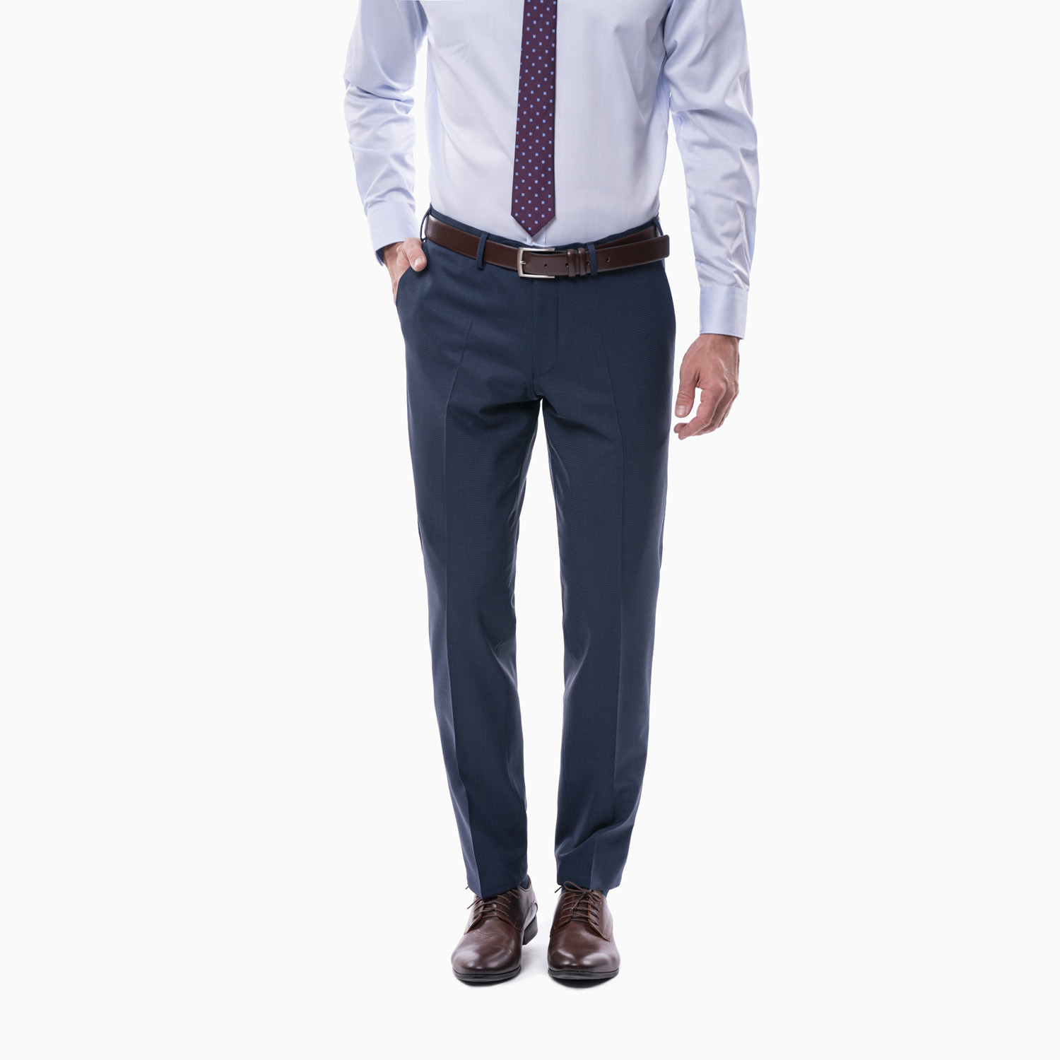 Anzughose Blau mit Pepita-Muster - Slim Fit - MIX & MATCH