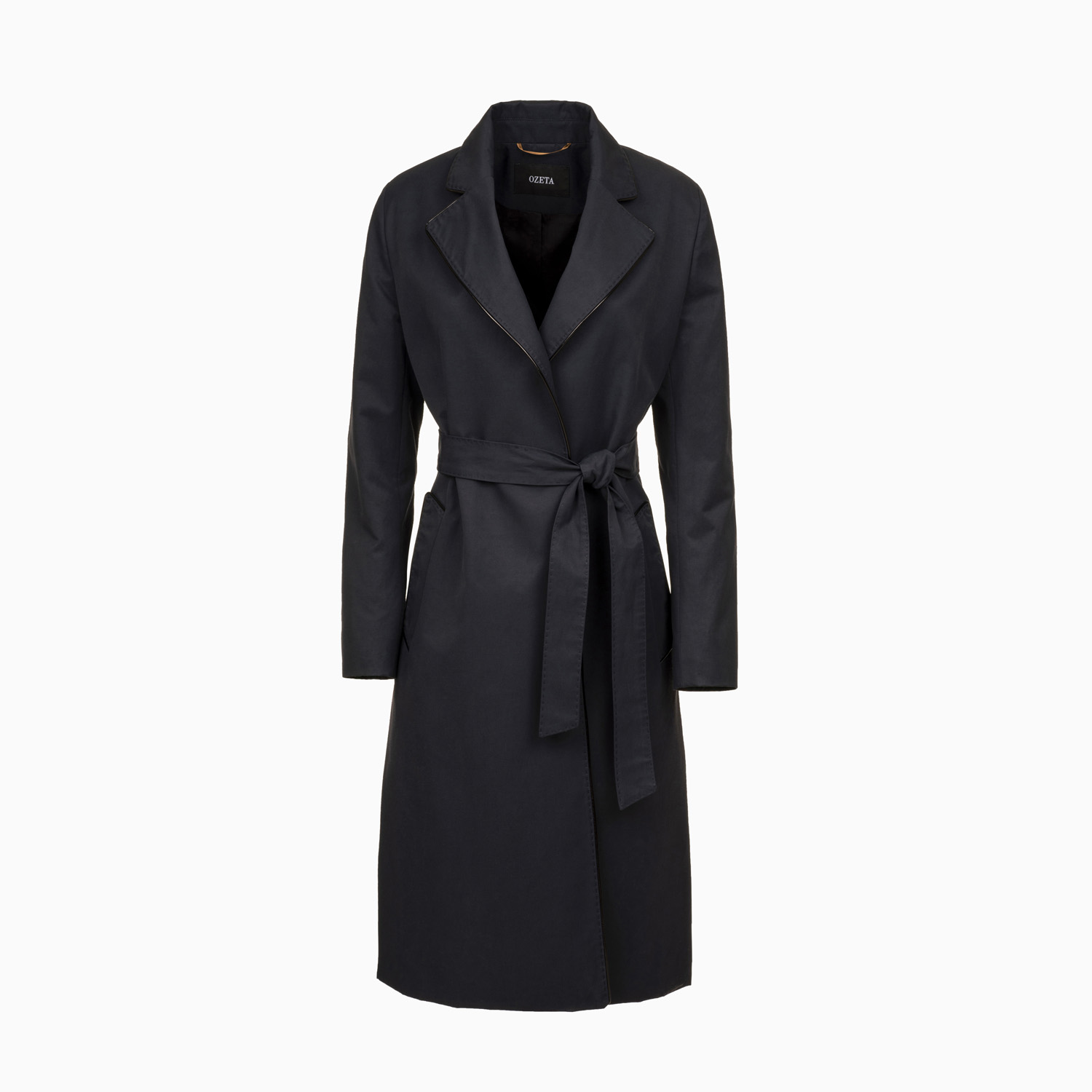 Doppelreihiger Trenchcoat Navy mit Paspeln