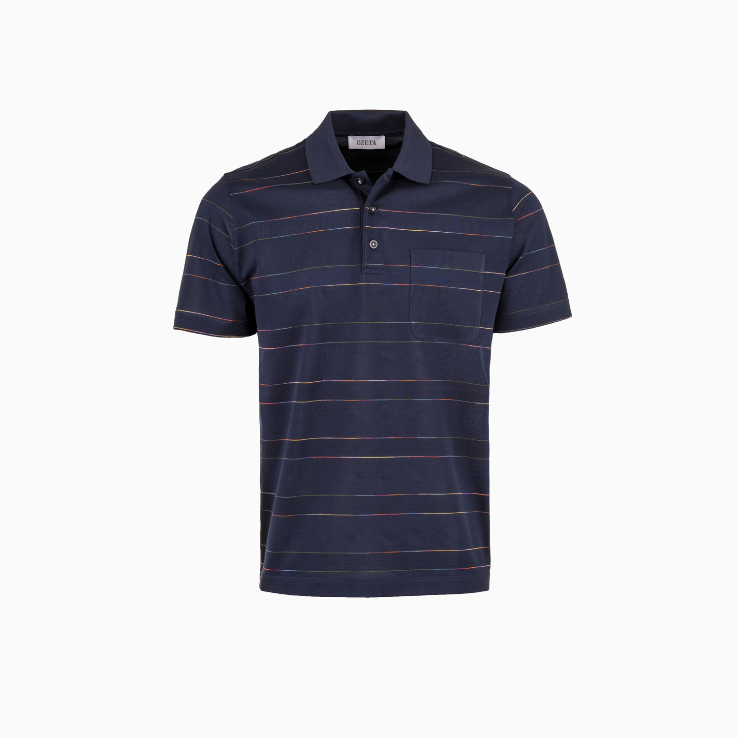 Polo-Shirt aus Baumwoll-Jacquard in blau