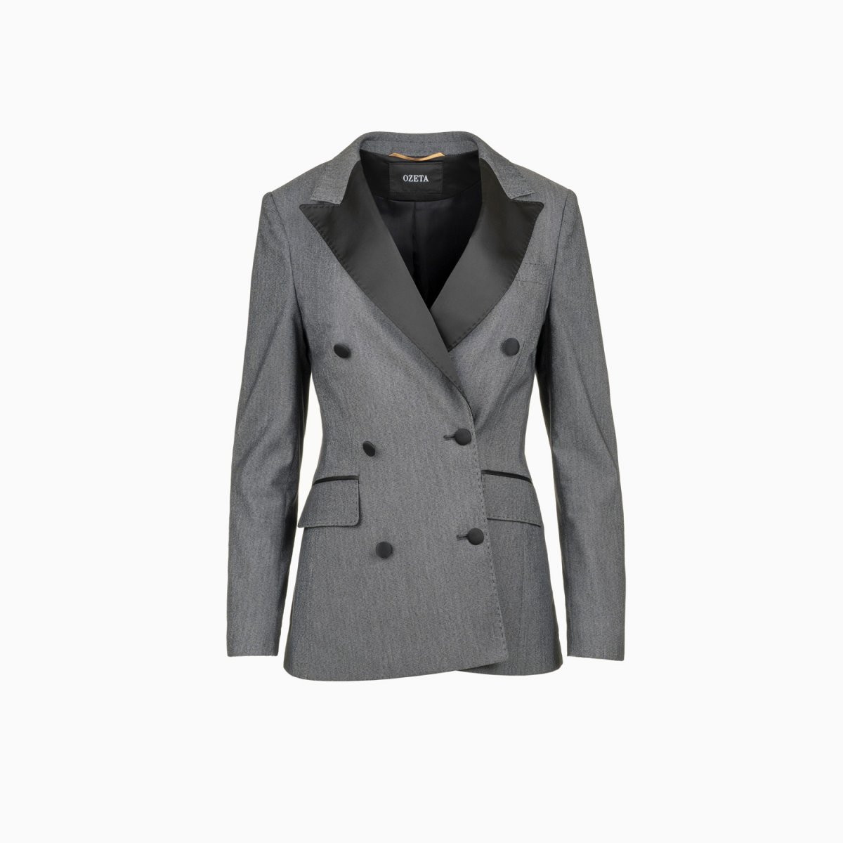 Smoking-Blazer Grau mit Denim-Struktur - Slim Fit - MIX & MATCH