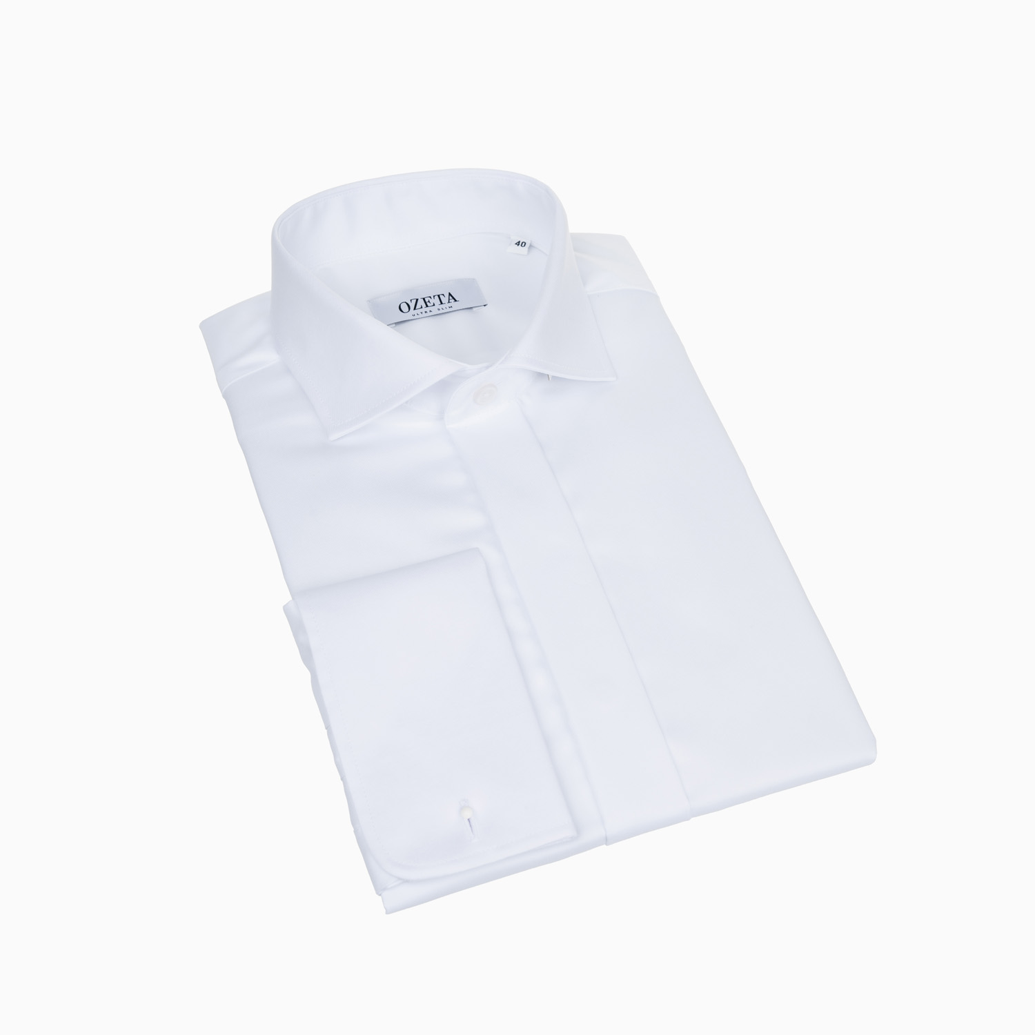 Manschettenhemd Weiß - Verlängerte Ärmel - Slim Fit