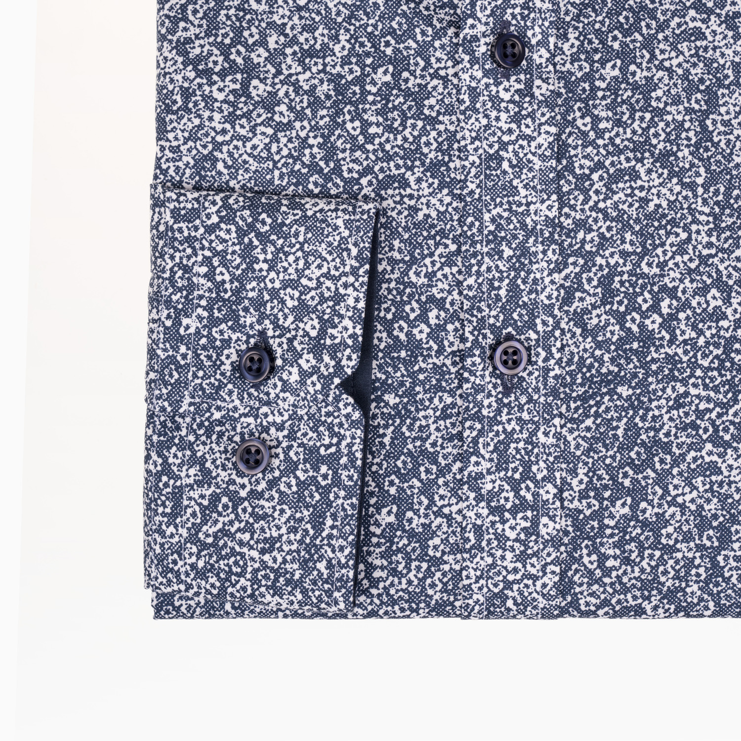 Freizeit Hemd Blau mit floralem Print - Slim Fit