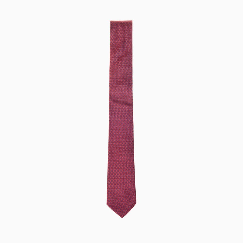 Seidenkrawatte Rot mit Dessin