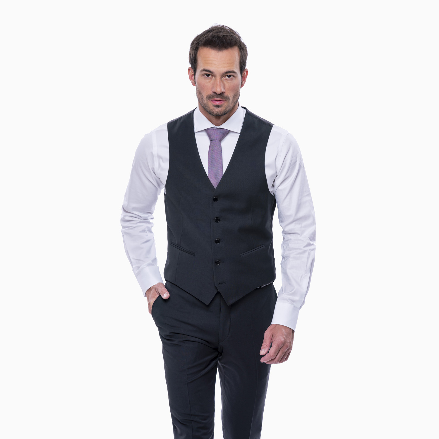 Anzugweste Schwarz - Slim Fit - MIX & MATCH