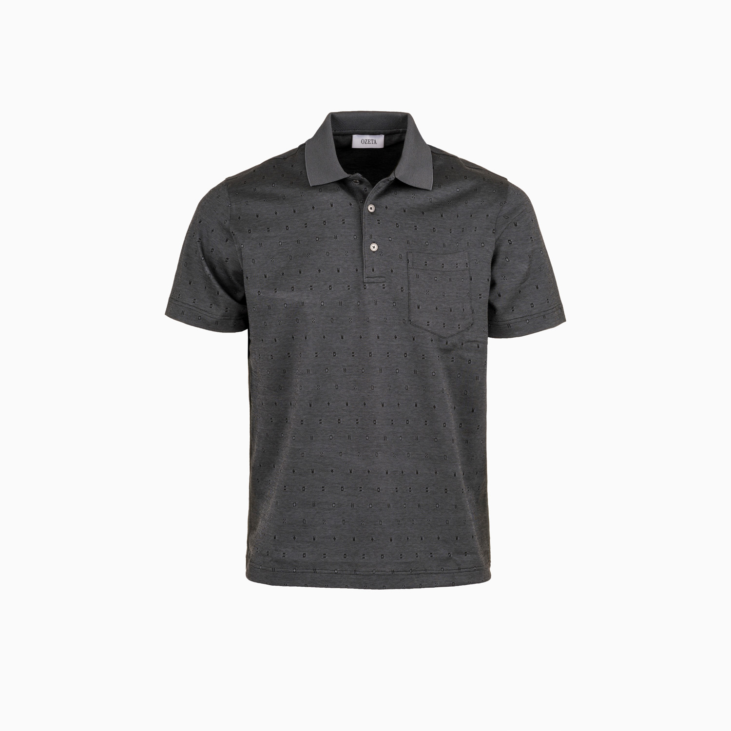 Polo-Shirt Grau - Baumwoll-Jacquard