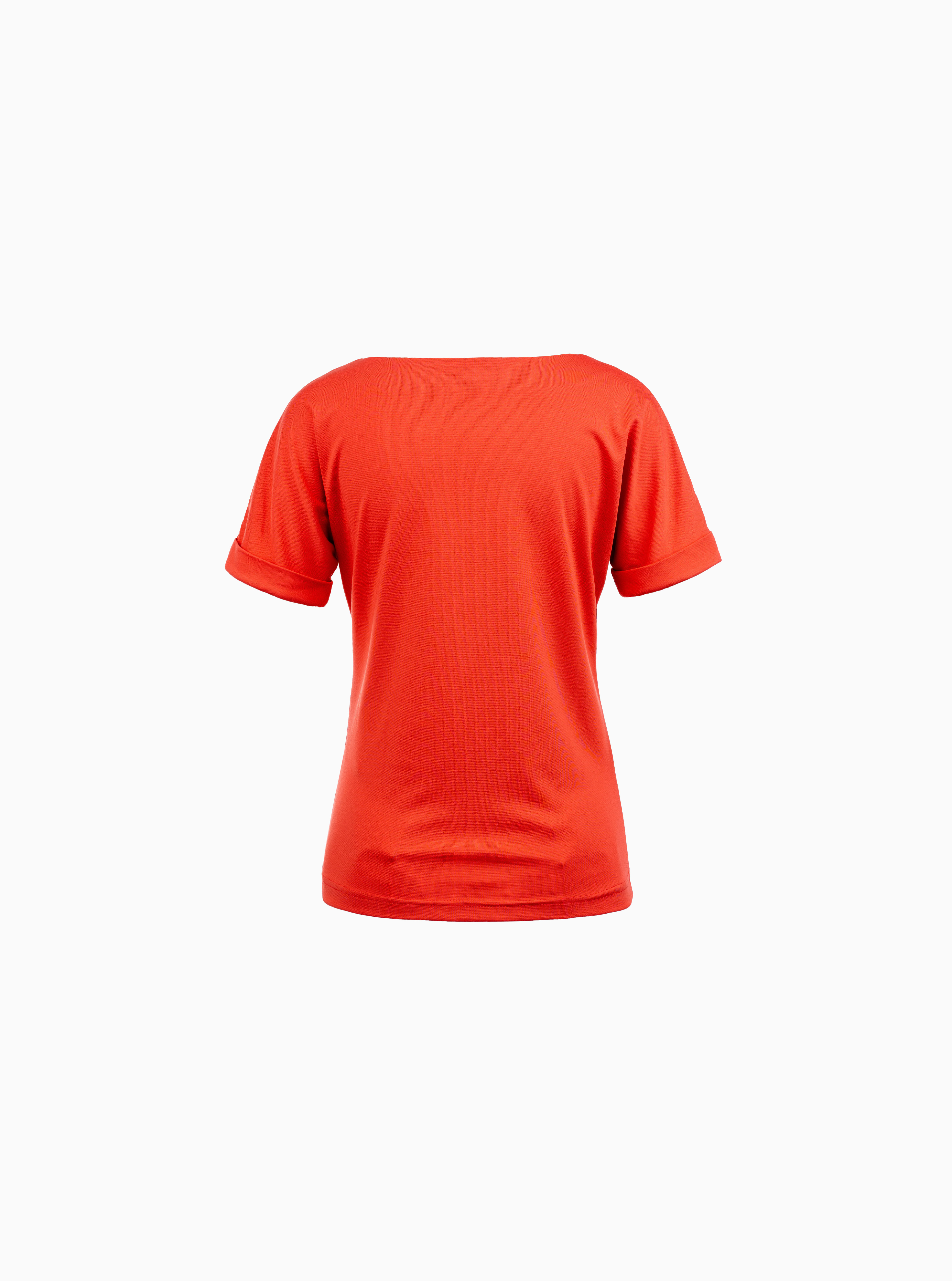 T-Shirt Orange mit Goldnieten-Detail