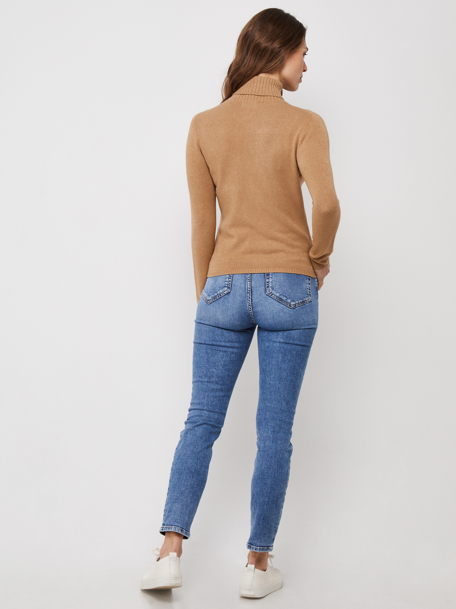 Rollkragenpullover Camel aus Angorawolle