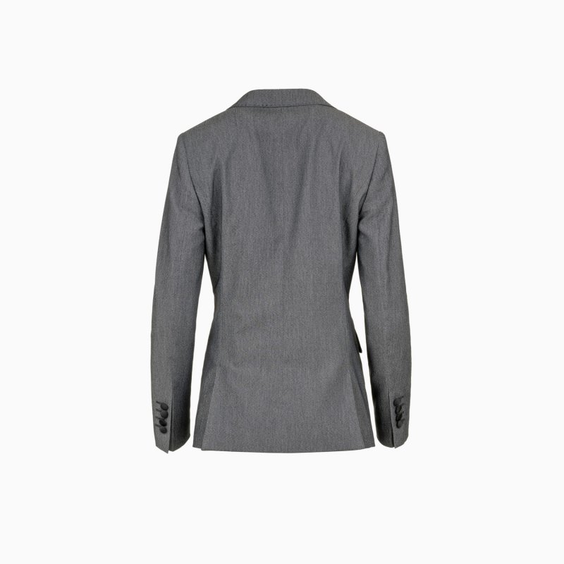 Smoking-Blazer Grau mit Denim-Struktur - Slim Fit - MIX & MATCH