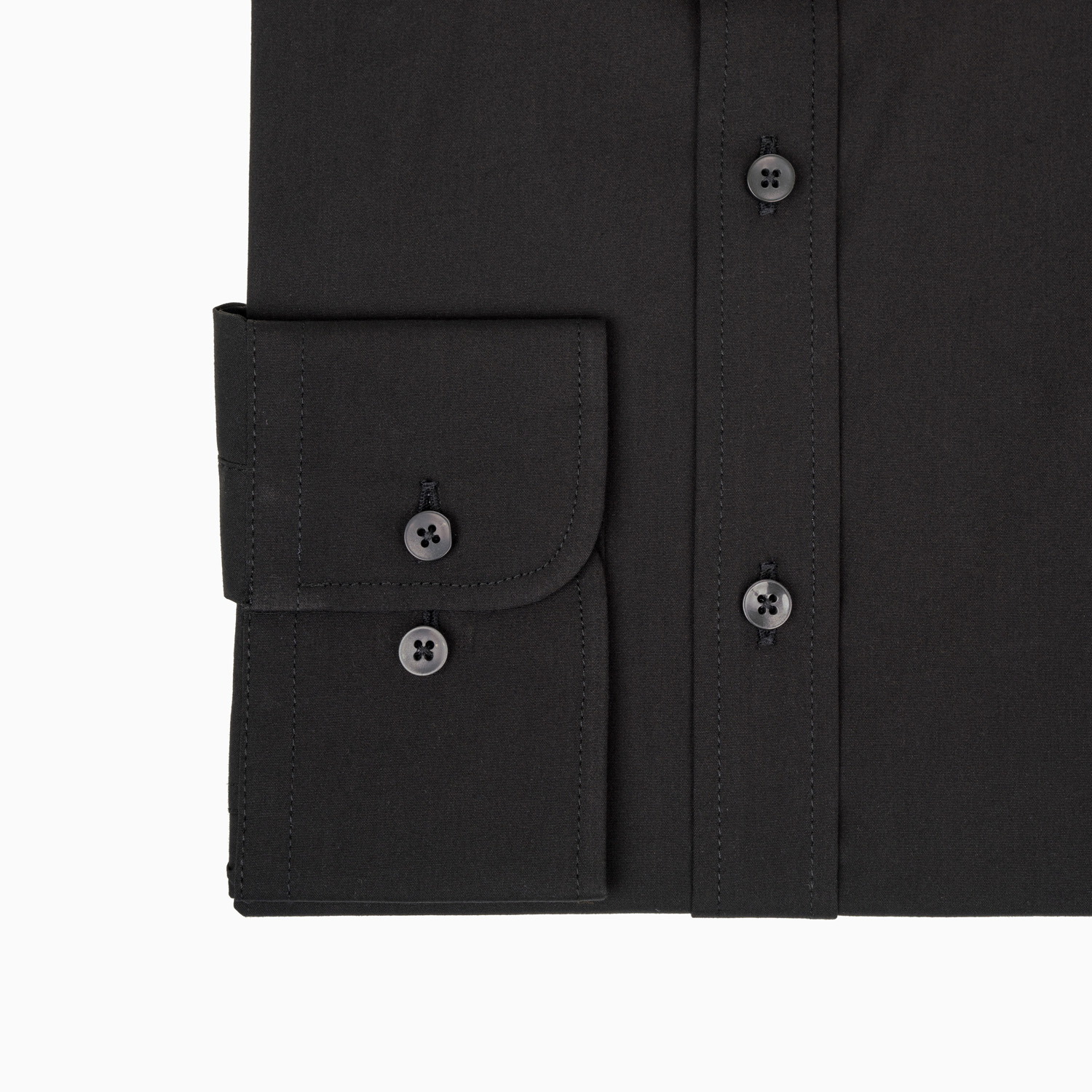 Business Hemd Schwarz - Verlängerte Ärmel - Slim Fit