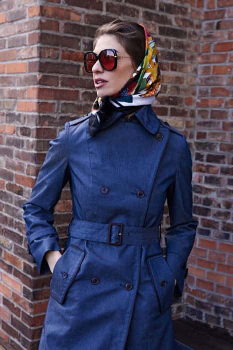 Trenchcoat demin Damen Frühjahr Sommer Kollektion 2022 OZETA Trenchcoat demin Damen Frühjahr Sommer Kollektion 2022 OZETA